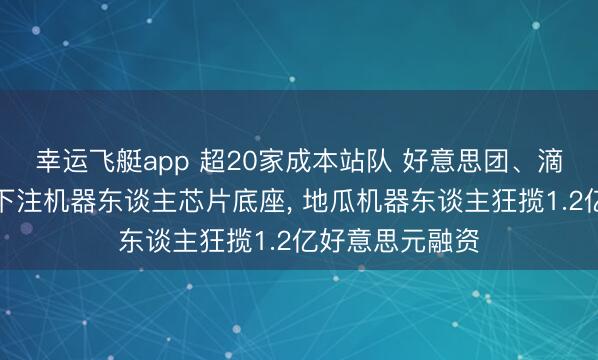 幸运飞艇app 超20家成本站队 好意思团、滴滴等大厂联部下注机器东谈主芯片底座, 地瓜机器东谈主狂揽1.2亿好意思元融资